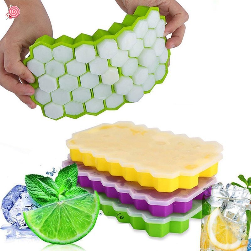 Khay Silicone Làm Đá Viên Có Nắp Đậy Linh Hoạt SJHY0414 HSU