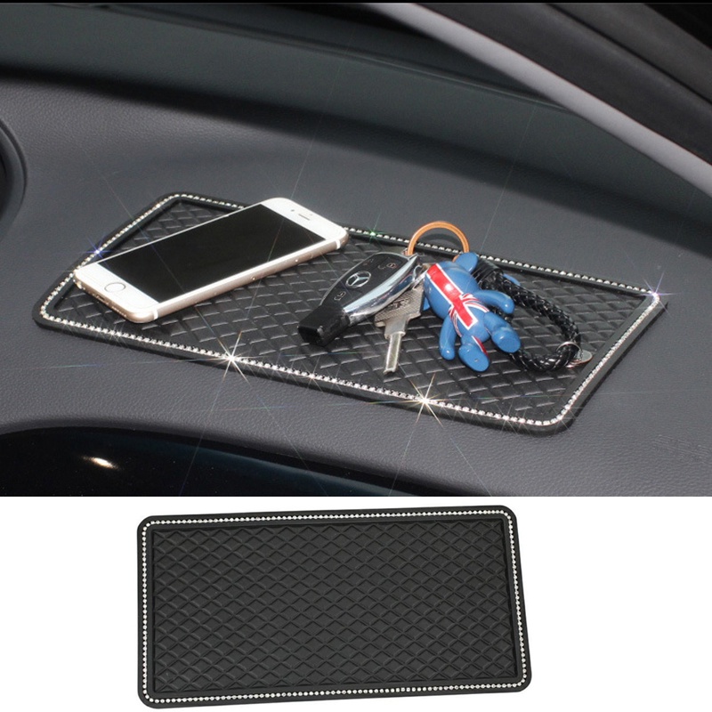 Thảm Lót Trang Trí Bảng Điều Khiển Xe Hơi / Điện Thoại Chống Trượt Bằng PVC Đính Đá Giả Kim Cương Sáng Tạo