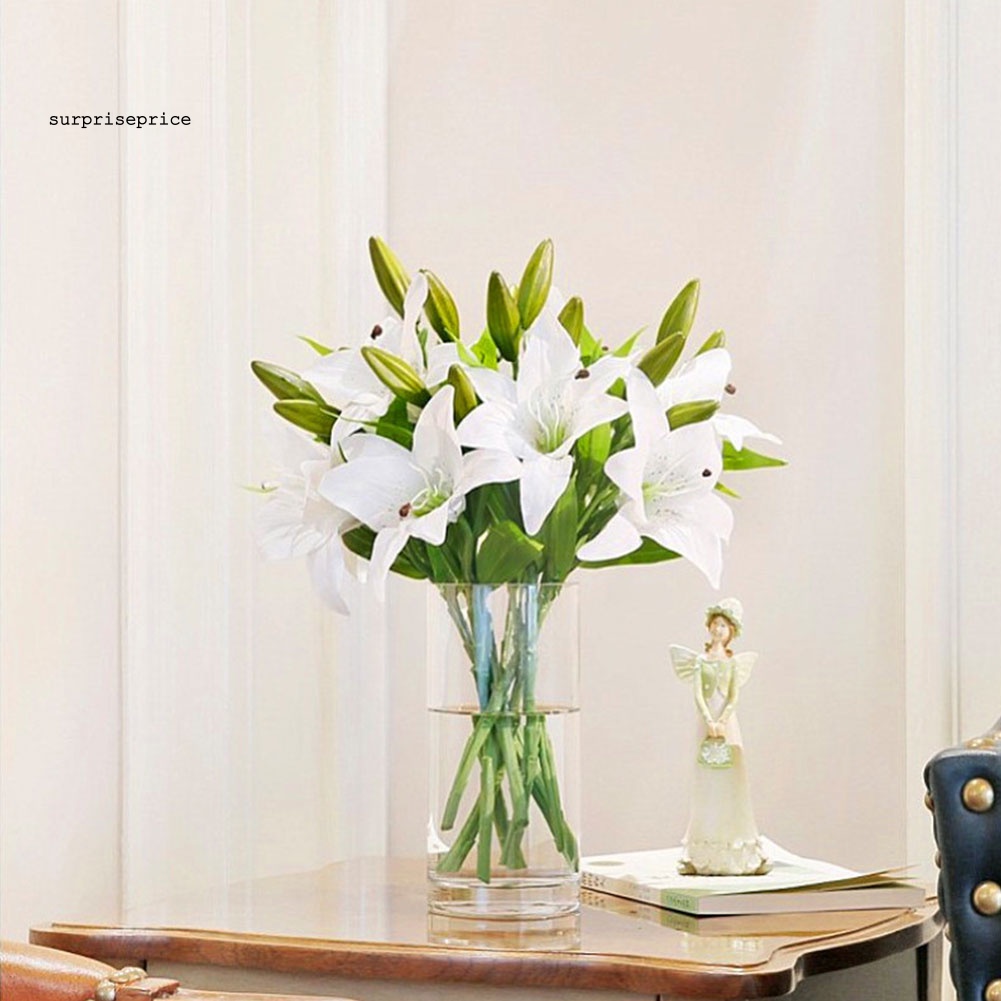 1 Cành Hoa Lily Nhân Tạo Trang Trí Nhà Ở, Văn Phòng, Tiệc Cưới