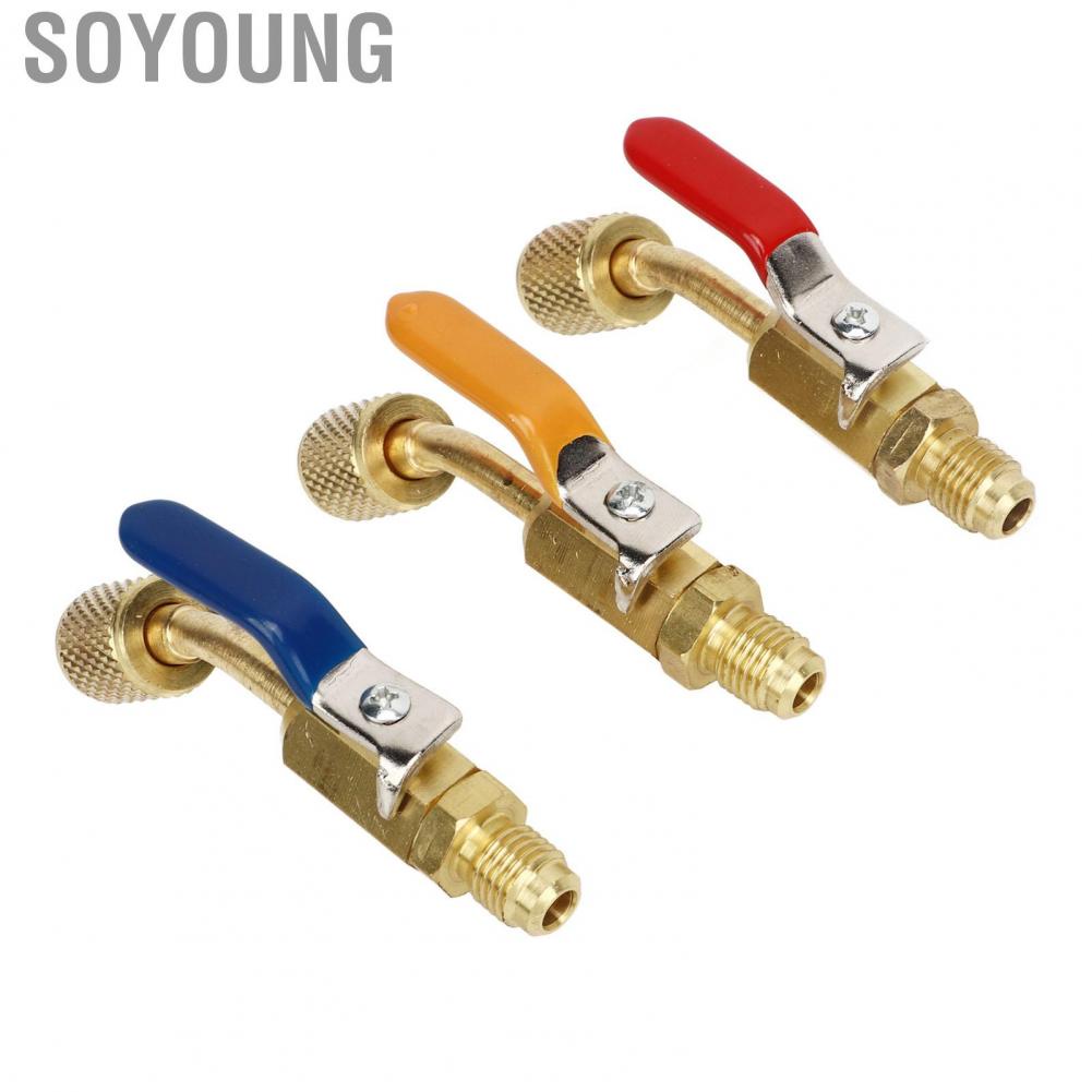 Soyoung Refrigerant Ball Valve  Air Conditioning Refrigerant Ball Valve 6PCS Easy Connection  for R410A R134A Refrigeration Charging Hoses