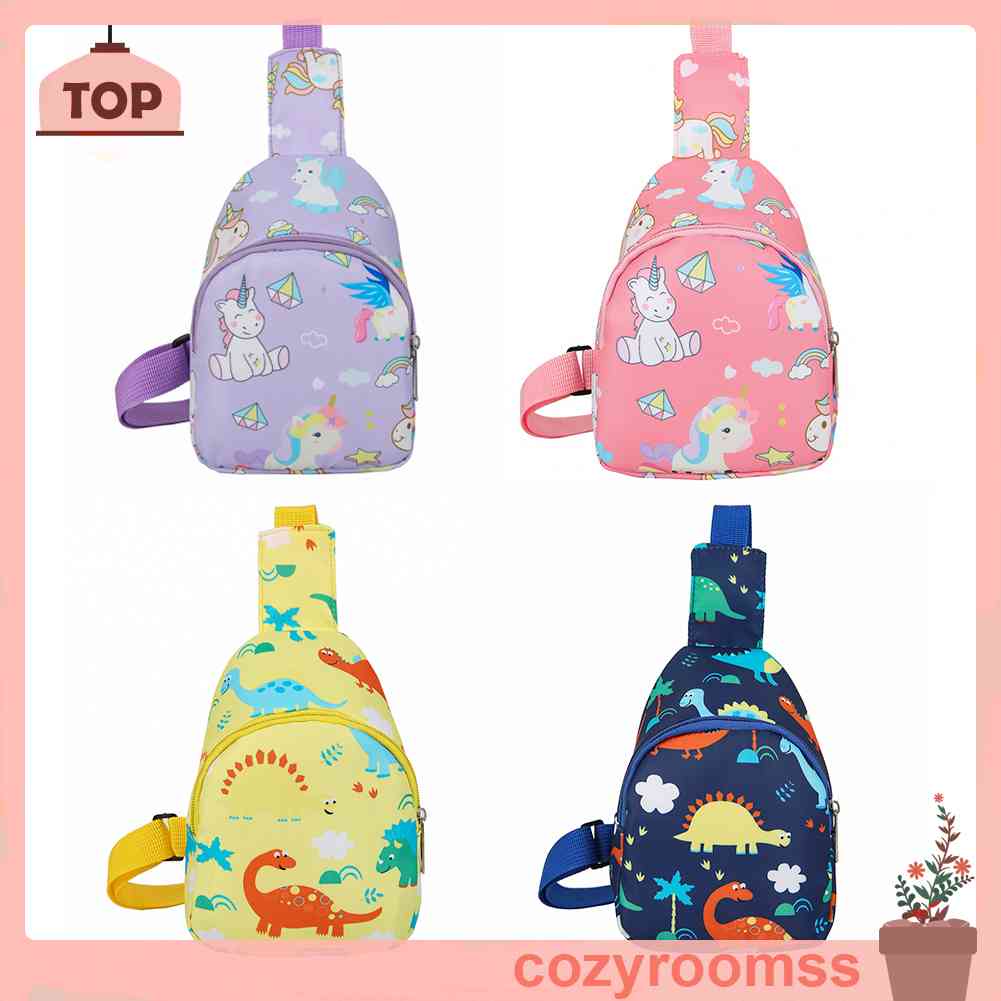 Túi Đeo Chéo Ngực Mini Bằng Nylon In Họa Tiết Hoạt Hình Dễ Thương Cho Bé