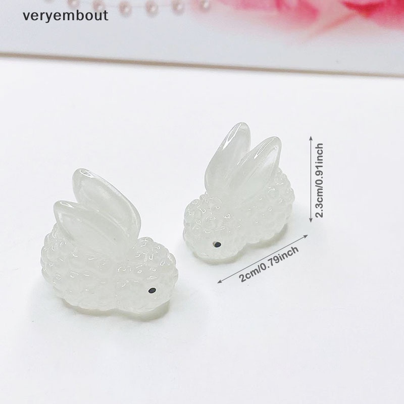 Set 5 Đồ trang trí Chai Nước Đá Hình Thỏ Dạ Quang DIY