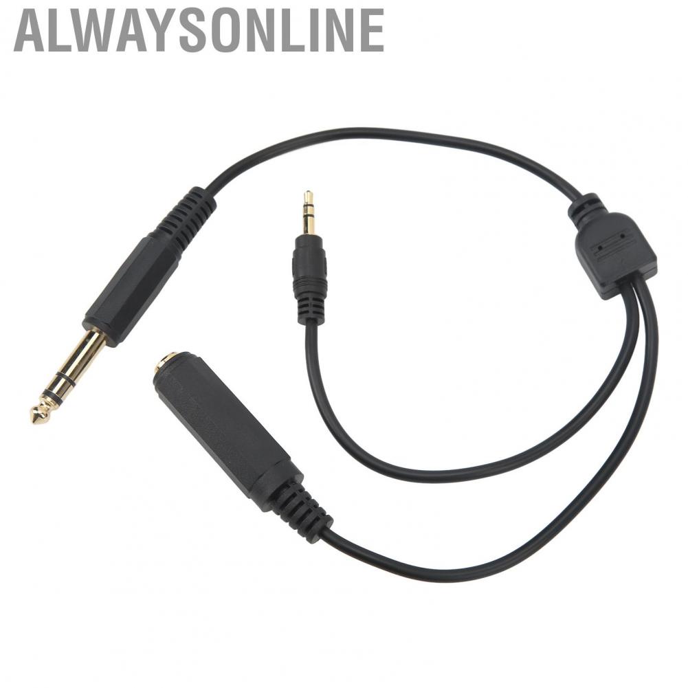 Alwaysonline 6.35mm Male To 3.5mm and Female Cable  Flexible Plug Play Y Splitter Microphone Adapter for DVD Players