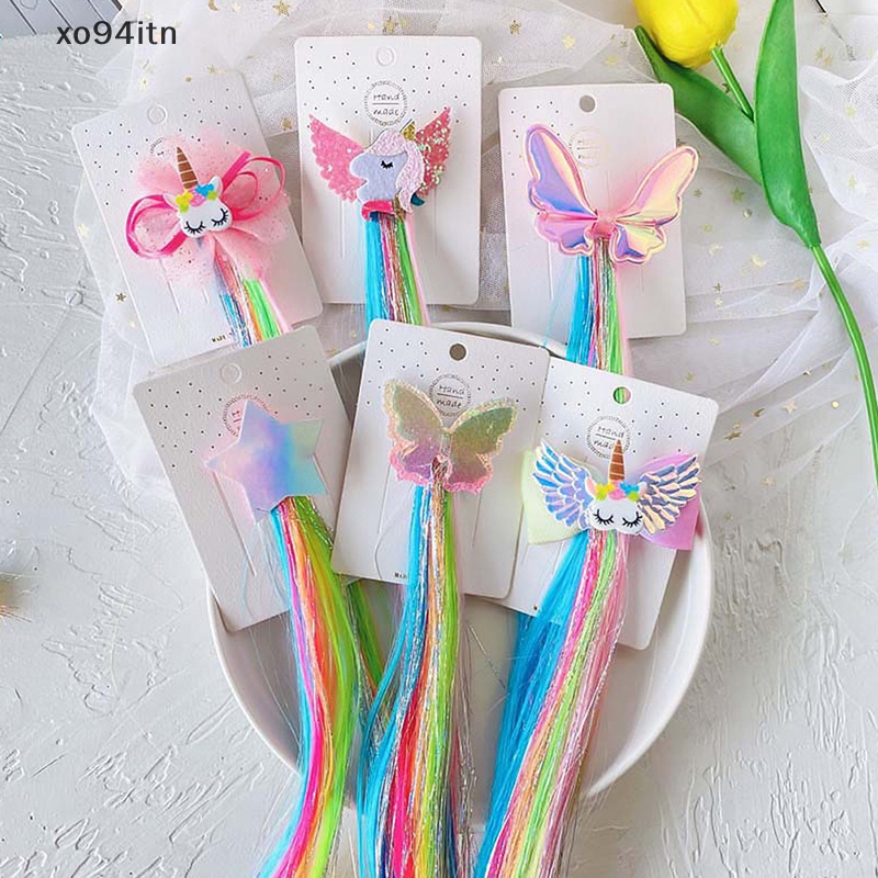 1 Kẹp Tóc Giả Hình Kỳ Lân / Mèo / Thỏ Dễ Thương