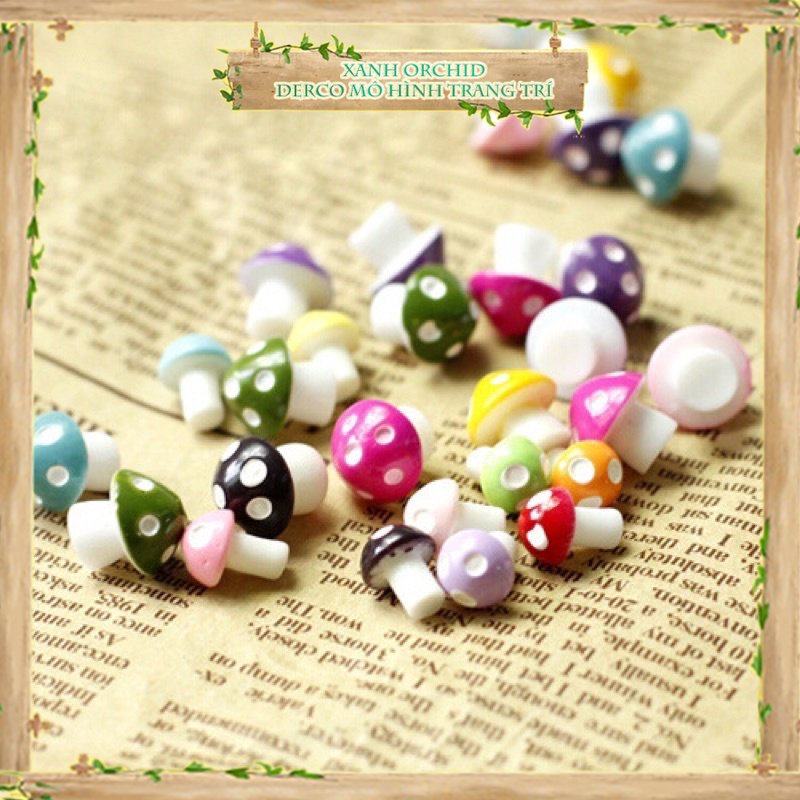 ​​​​Mô Hình Tiểu Cảnh "Nấm Nhựa Mini" Trang Trí Sen Đá, Sân Vườn/ Chậu Cây, DYI, Terrarium