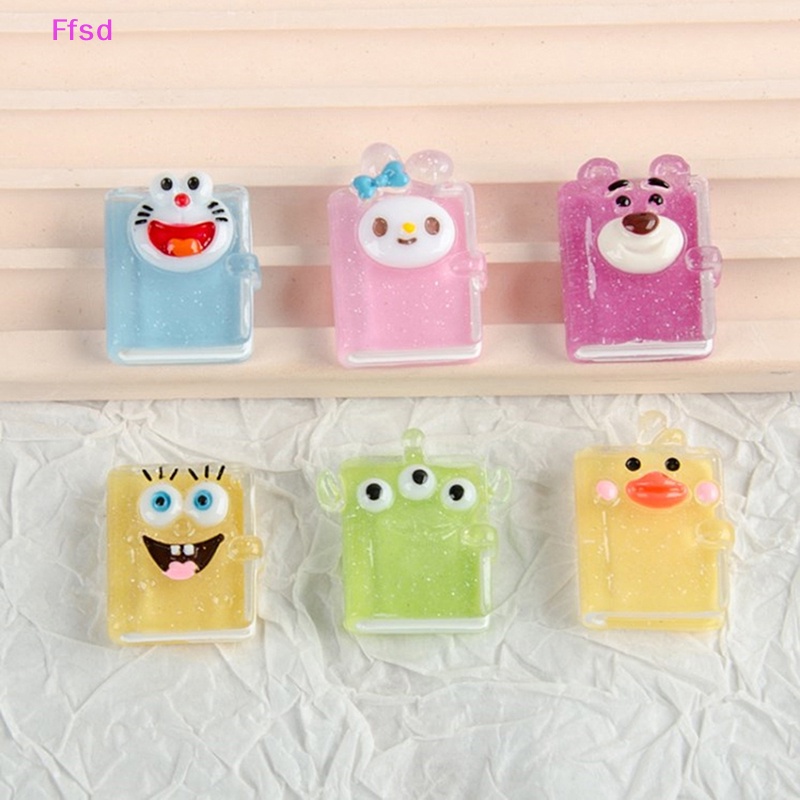 5 Phụ Kiện Trang Trí Móc Khóa / Làm Trang Sức Hình Nhân Vật Hoạt Hình Bằng Nhựa Resin Trong Suốt DIY