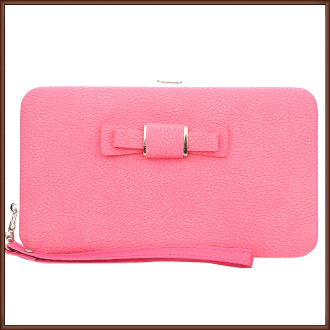 Ví Gập 2 Ngăn Đựng Thẻ Đính Nơ Thời Trang Dành Cho Nữ