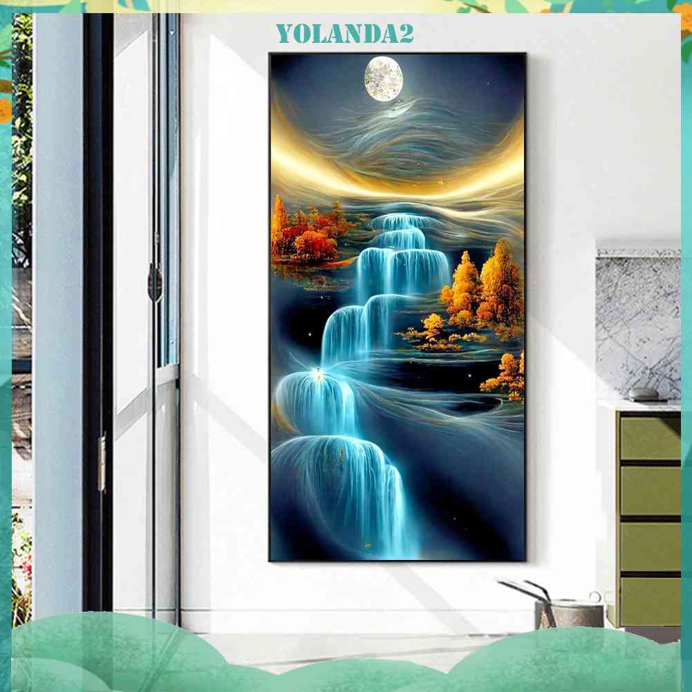 Tranh Đính Đá Kim Cương Toàn Bộ 5D DIY Hình Thác Nước