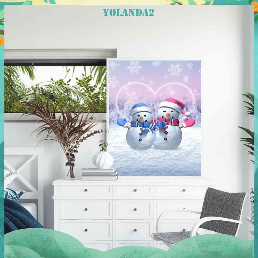 Tranh Đính Đá Kim Cương Toàn Bộ 5D DIY Hình Người Tuyết