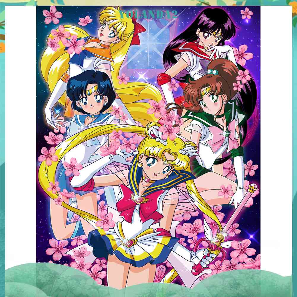 Sailor Moon Bộ Tranh Đính Đá 5D DIY Hình Thủy Thủ Mặt Trăng Dùng Để Trang Trí Tường