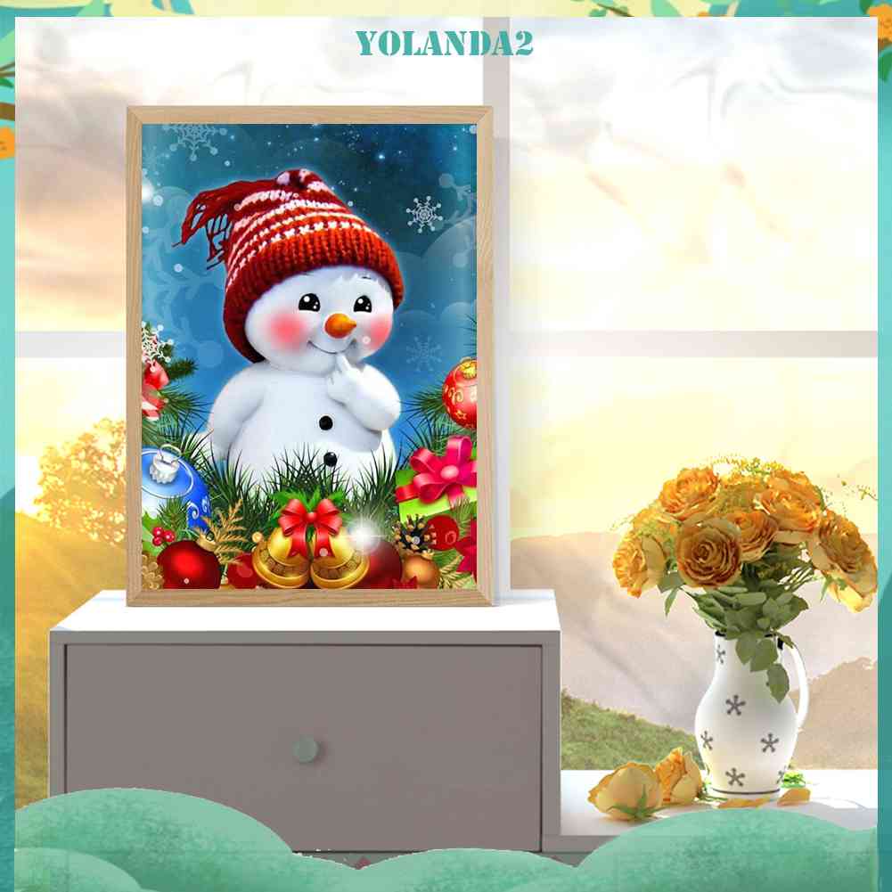 Tranh Đính Đá Kim Cương Toàn Bộ Hình Người Tuyết DIY