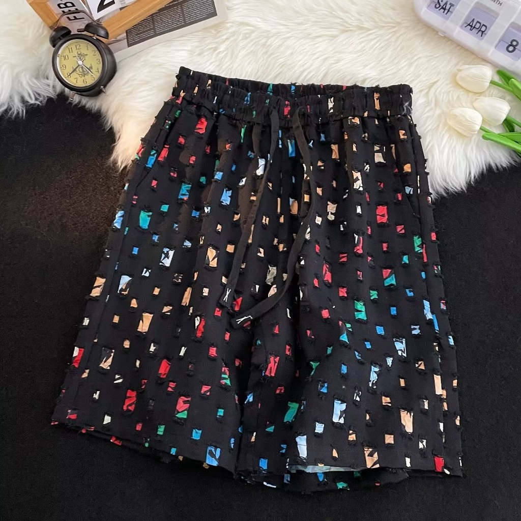 Quần Short Rách Dáng Rộng Phong Cách Đường Phố Mỹ Thời Trang Mùa Hè Cho Nam