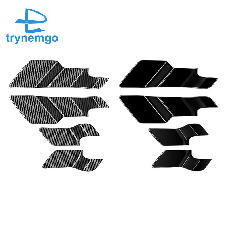 1 Cặp Miếng Dán Trang Trí Tay Nắm Cửa Bên Trong Xe Hơi Mitsubishi Outlander 2022 2023 Bằng Sợi Carbon