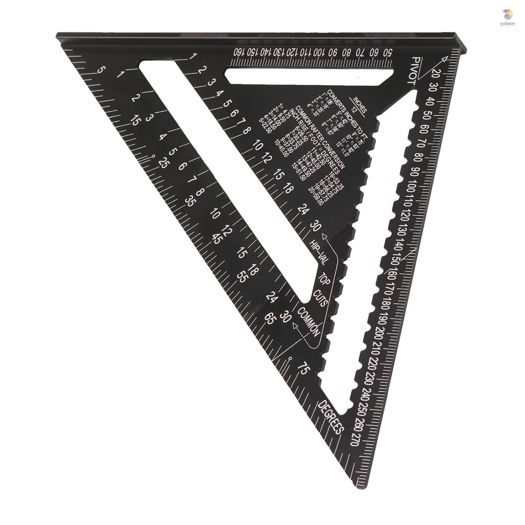 Thước Đo Góc Tam Giác / Vuông 12 Inch Bằng Hợp Kim Nhôm Độ Chính Xác Cao Chuyên Dụng Cho Thợ Mộc