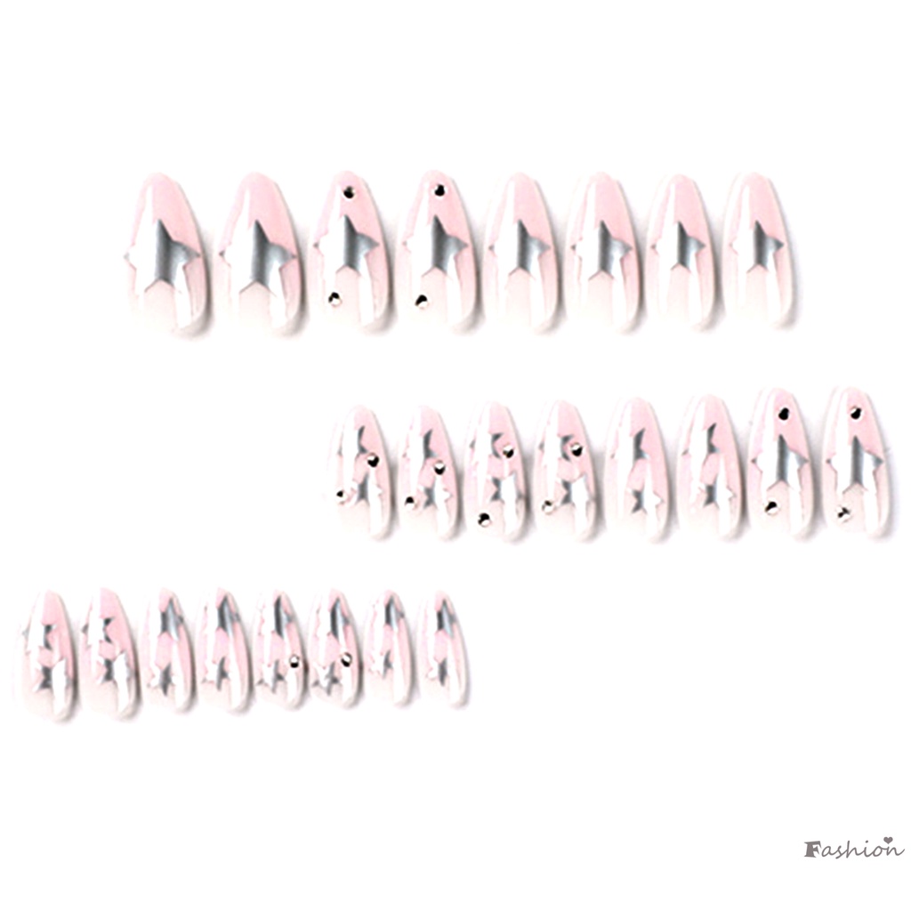 Móng Tay Giả Hình Ngôi Sao Màu Bạc Quyến Rũ