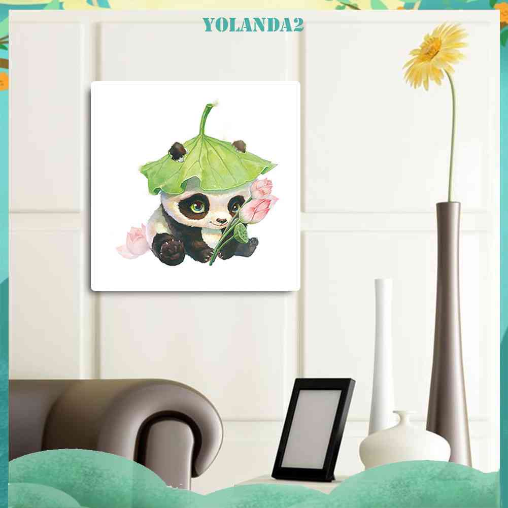 Tranh Thêu Trang Trí Thủ Công 5D Hình Gấu Trúc Đáng Yêu (Mũi Thêu Hình X