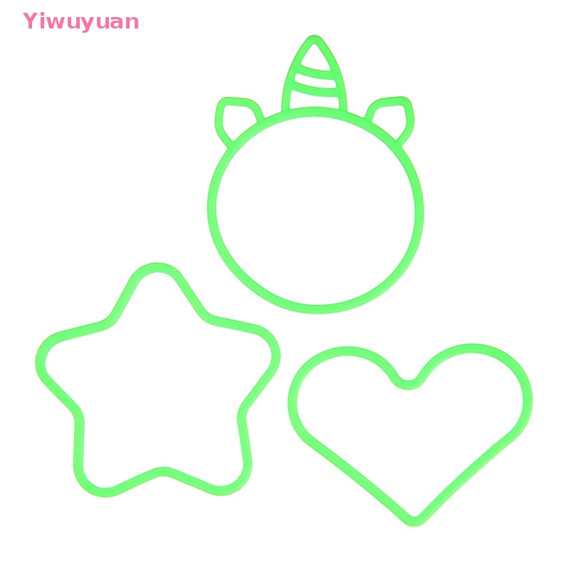 Bộ 3 Vòng Tay Silicon Màu Kẹo Họa Tiết Trái Tim / Ngôi Sao Xinh Xắn Mới