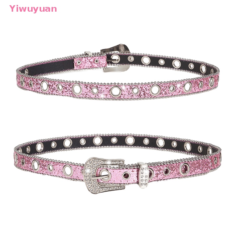 Thắt Lưng Da PU Đính Đá Phong Cách Cao Bồi Phương Tây Y2K Dành Cho Nữ