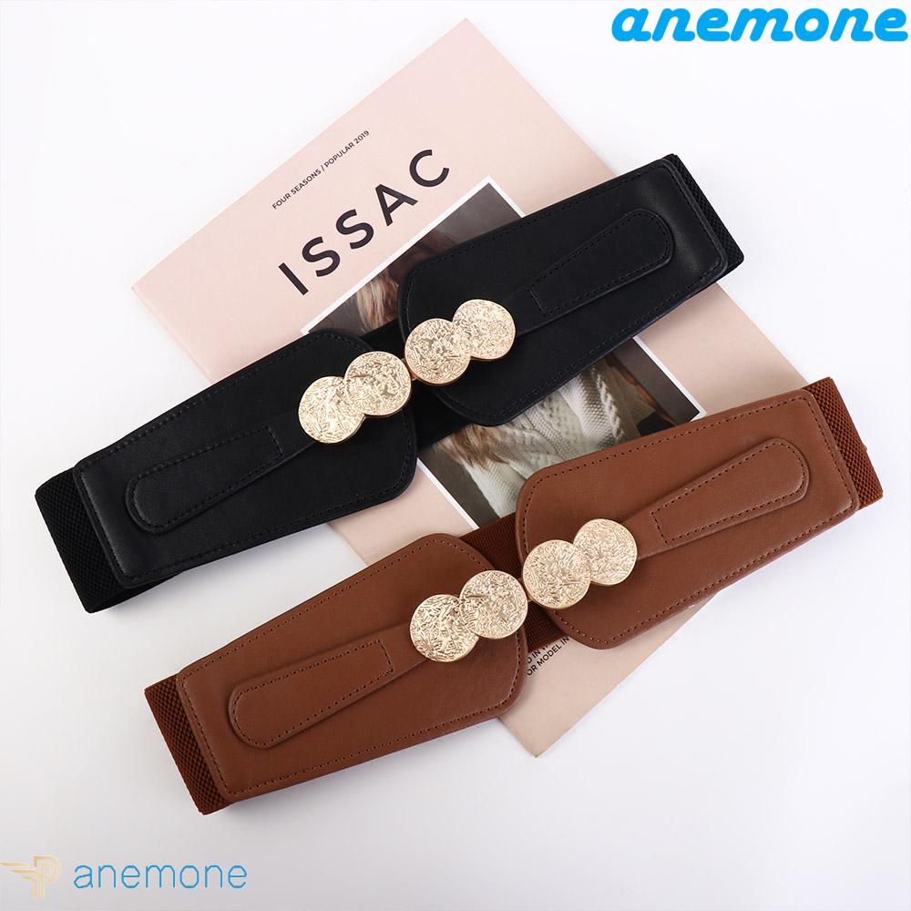 Thắt Lưng Da PU Co Giãn Khóa Tròn Kim Loại Thanh Lịch Dễ Phối Đồ