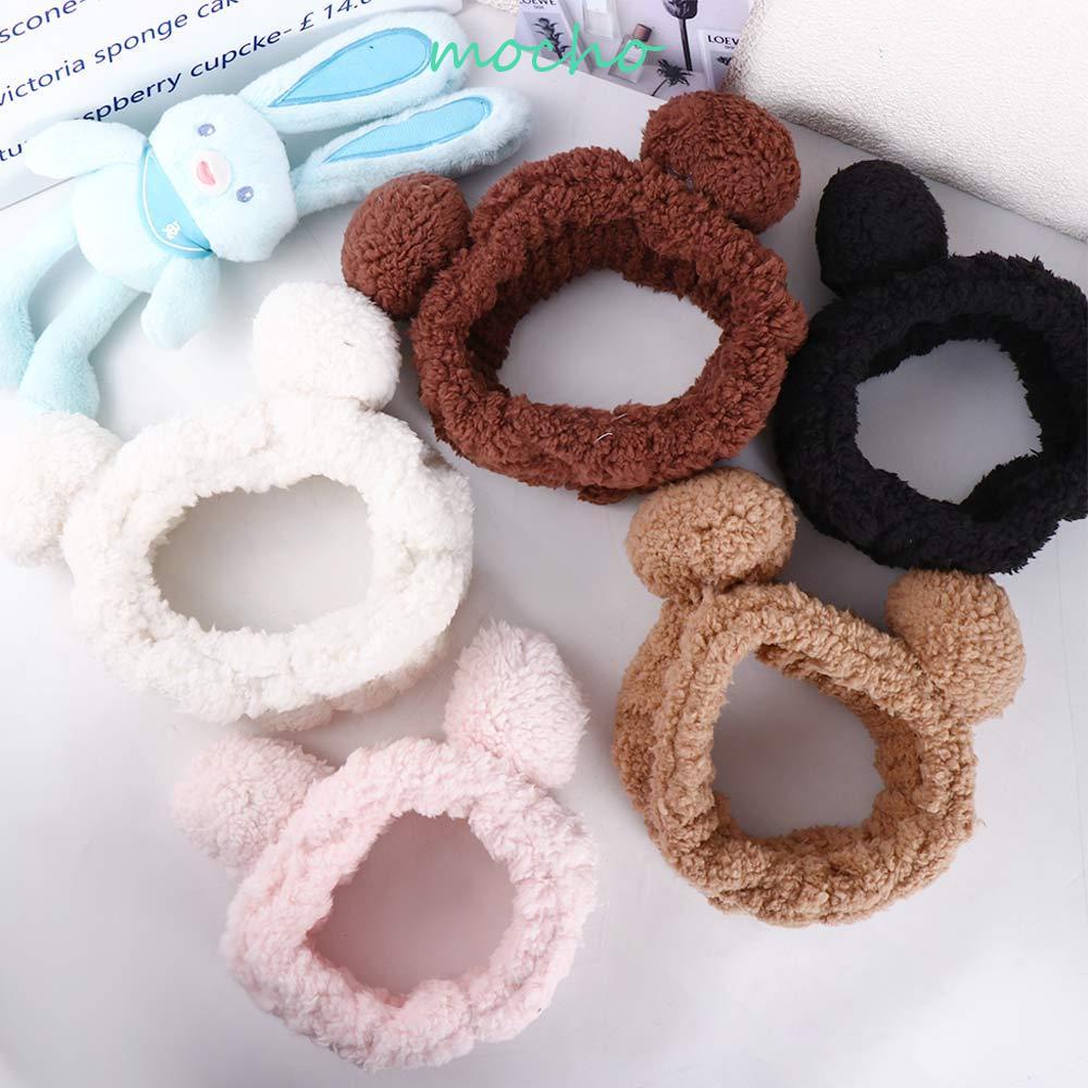 Băng Đô Cài Tóc Co Giãn Kiểu Tai Thú Hoạt Hình Bằng Vải Lông Cho Nữ