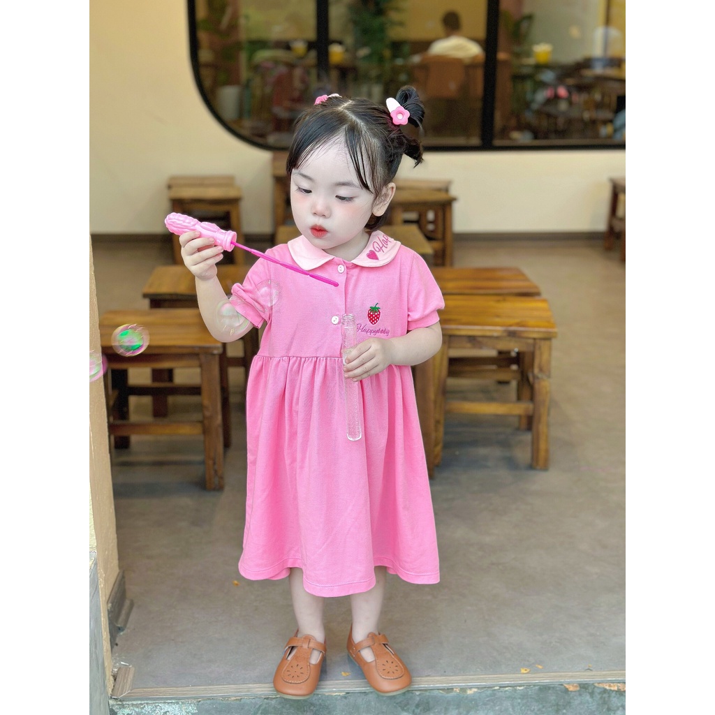 Váy bé gái Happy baby dễ thương chất cotton 100% chiều siêu mềm mát, thấm hút mồ hôi cực tốt