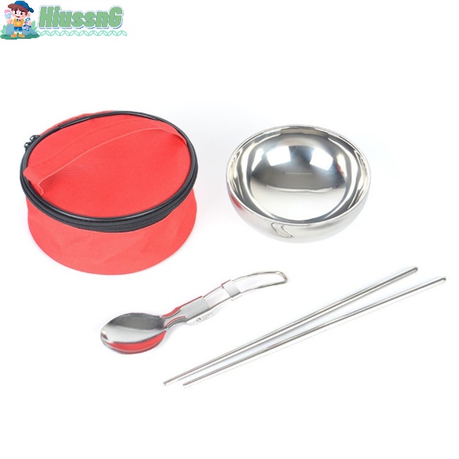 Bộ Tô Muỗng Đũa Bằng Thép Không Gỉ Kèm Túi Đựng Tiện Lợi