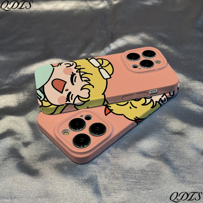 Ốp Điện Thoại Cứng Họa Tiết Cô Gái &amp; Mặt Trăng Dễ Thương Cho Iphone 117 Promax 14 138p HC7N