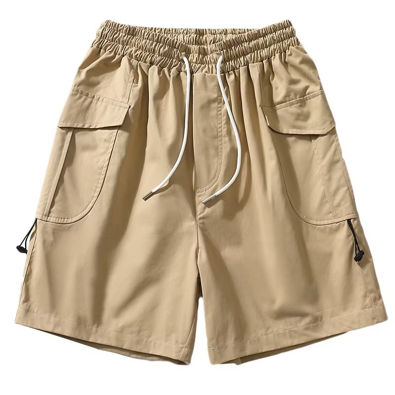 Quần Kaki Ngắn Dáng Rộng Nhiều Túi Phong Cách Hip hop Nhật Bản Cá Tính Cho Nam