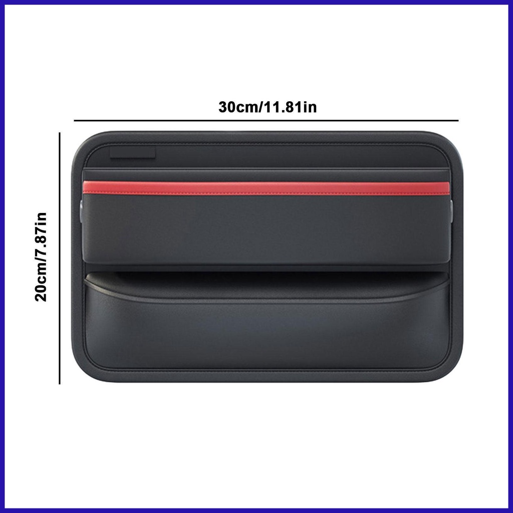 Hộp Da PU Đựng Vật Dụng Sắp Xếp Gọn Gàng Chống Rơi Có Lỗ Sạc Cho Xe Hơi