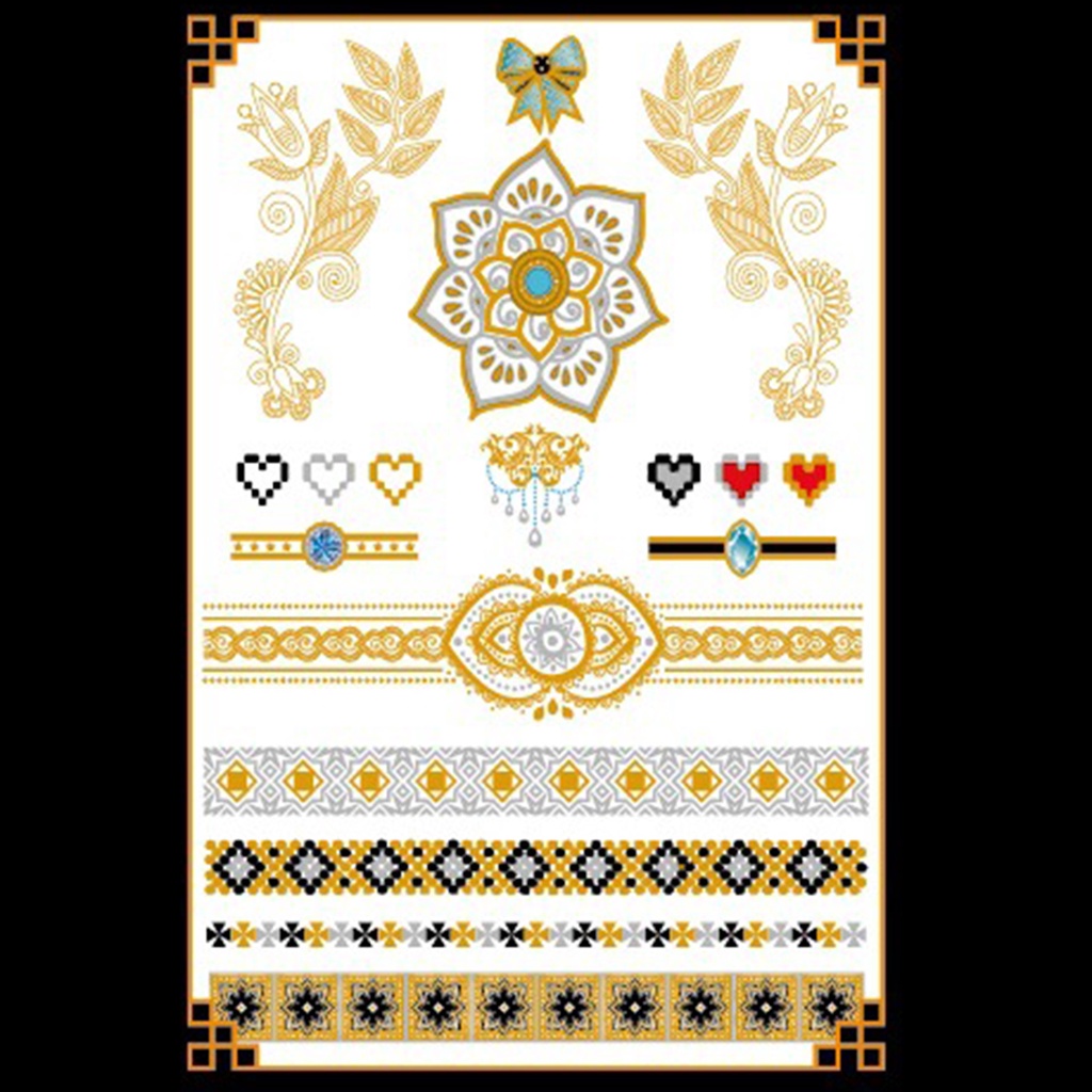 Hình Xăm Dán Kim Loại Ánh Đồng Không Phai Màu An Toàn Có Thể Tháo Rời Cho Cánh Tay / Toàn Thân