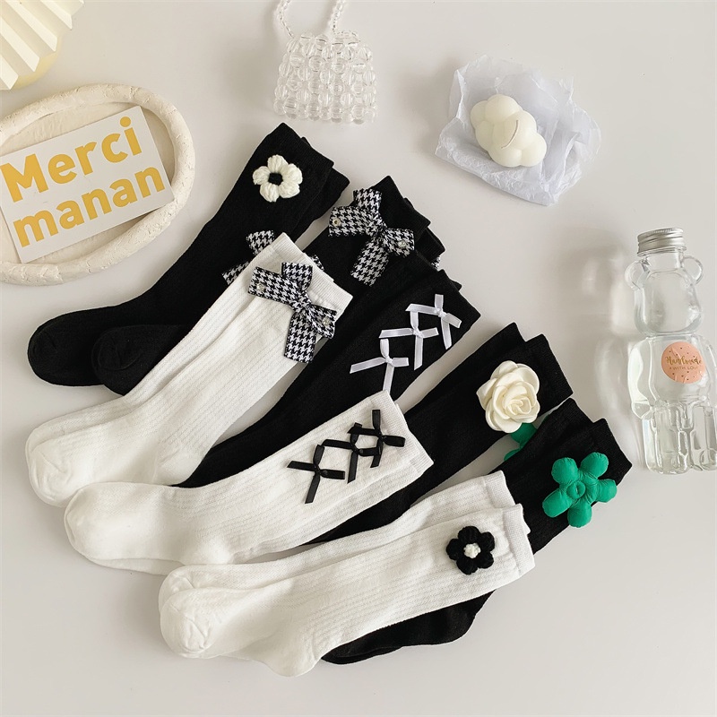 Vớ Đính Nơ Họa Tiết Hoa Phong Cách Hàn Quốc Thời Trang Mùa Hè Xinh Xắn Cho Bé Gái