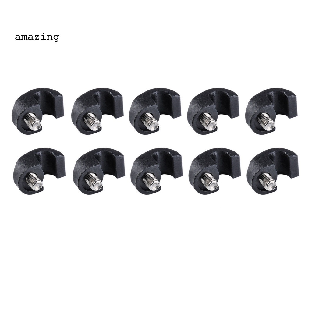 Set 10 Kẹp Cố Định Dây Cáp Xe Đạp Hình Chữ C Bằng Nhựa Chống Mài Mòn