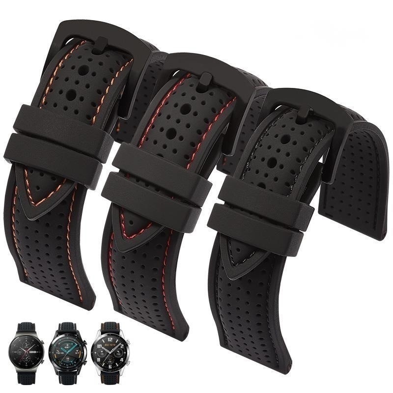 HUAWEI Dây Đeo Thay Thế Chất Liệu Silicon Màu Trơn Cho Huami Samsung Gears3 GT2 GT2 Pro ECG