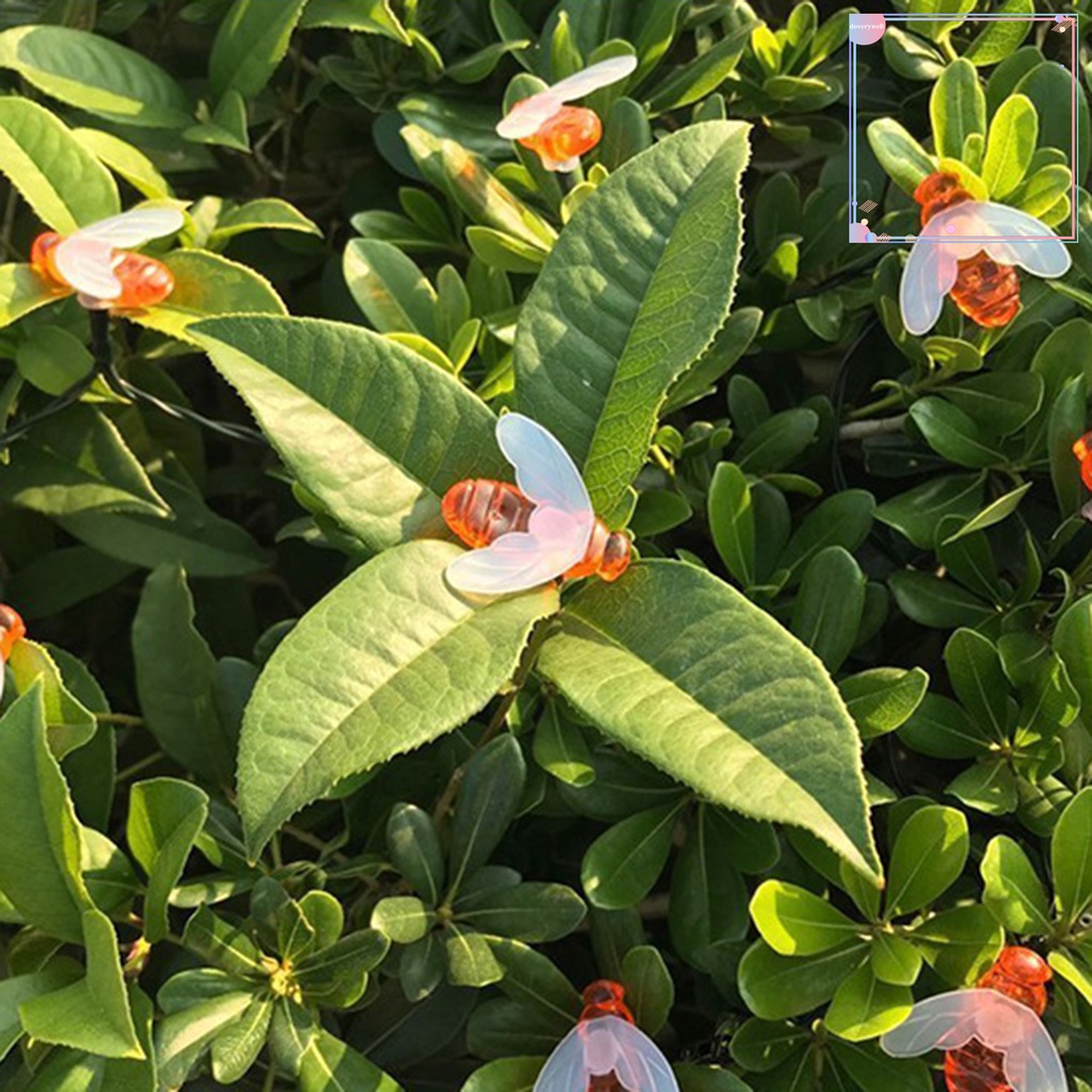 Dây Đèn LED Hình Ong Hoạt Hình Siêu Sáng Chống Nước 8 Chế Độ Sử Dụng Năng Lượng Mặt Trời