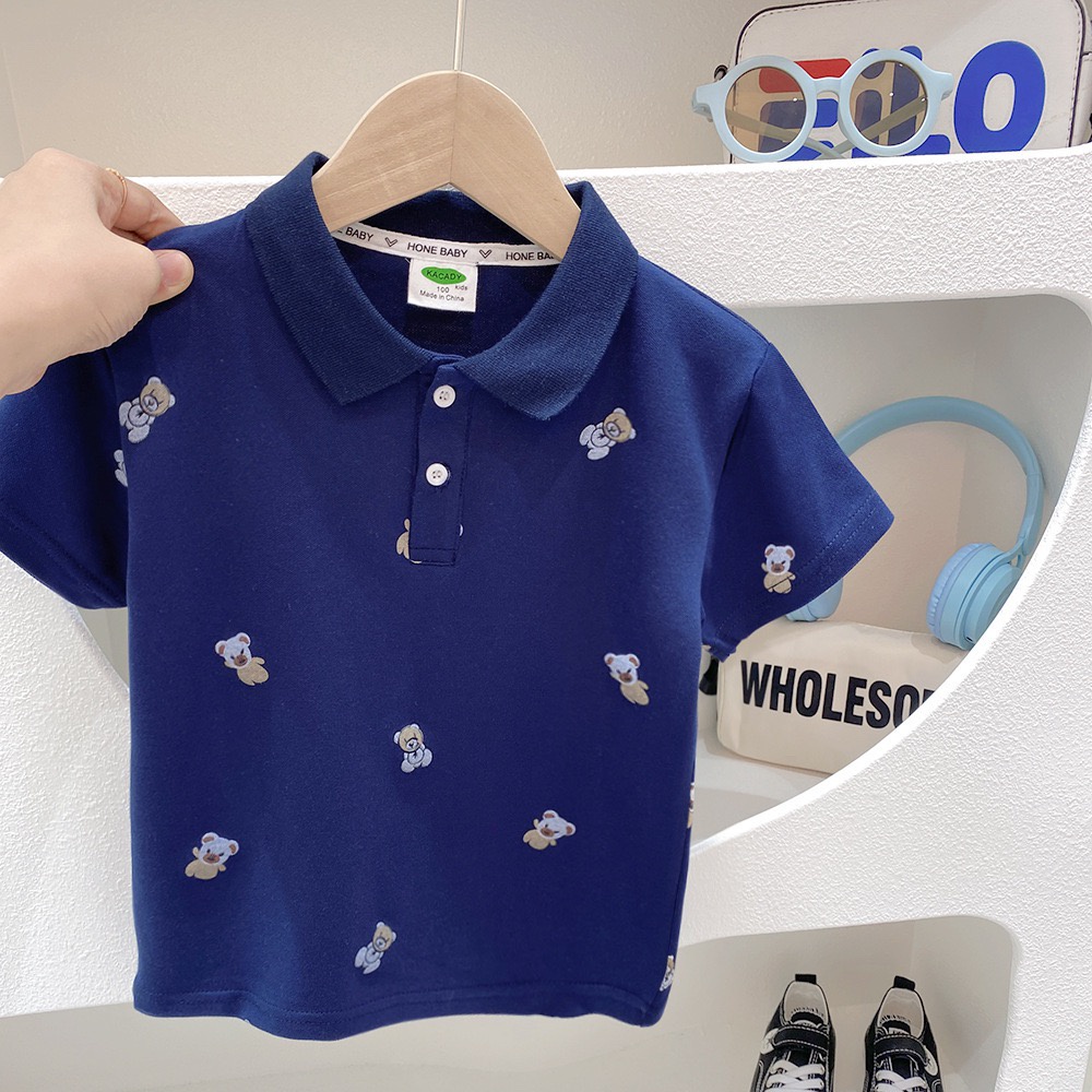 Áo Polo Gấu Trúc Chất Cotton Thun Tổ Ong Cao Cấp Cho Bé Từ 6-27kg MOOBABY SHOP