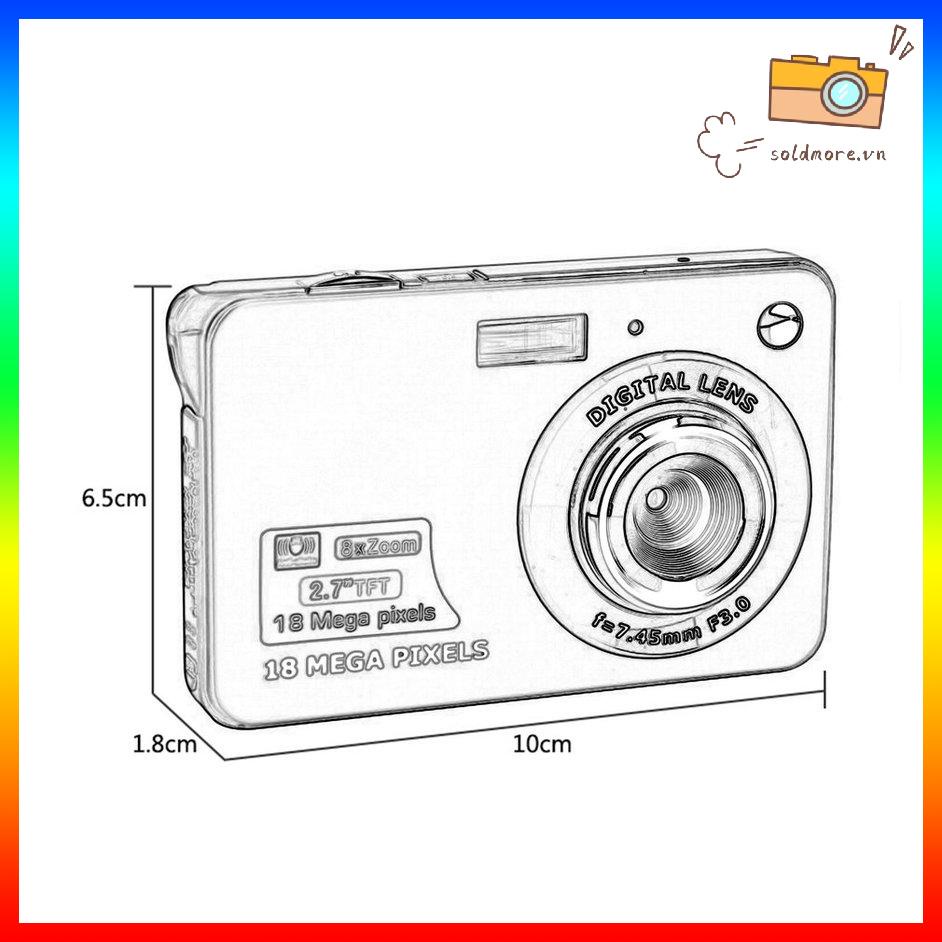 Màn hình LCD TFT 2,7 inch Máy ảnh kỹ thuật số chống rung 18MP 720P 8x Zoom HD