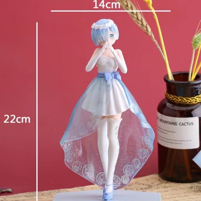 Mô Hình Búp Bê RE Zero Ngôi Sao Mặc Đầm Cưới Anime Rem Quà Tặng Trang Trí RE from scratch Otherworld flower wedding dress Rem figure ornament doll Anime peripheral gift