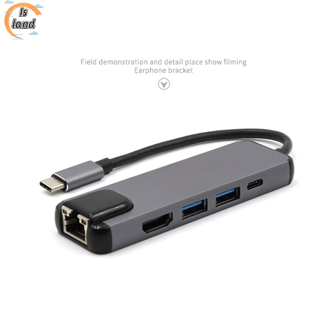 Bộ Chia 3 Cổng Usb 3.0 Type c Sang Rj45 HD-MI Chuyên Dụng Chất Lượng Cao