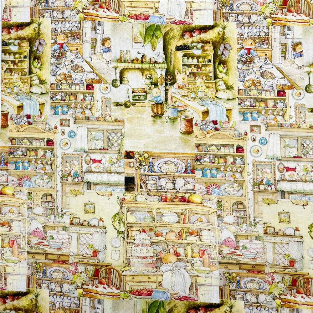 Vải Cotton Họa Tiết Chó Mèo Hoạt Hình Dùng May Vá Diy