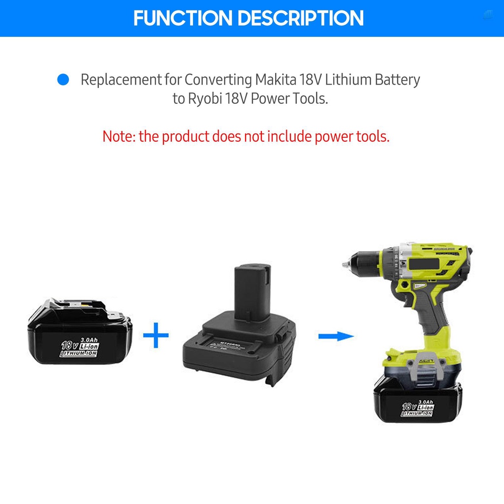 Thiết Bị Chuyển Đổi Pin Thông Minh Makita 18V-20V Sang Ryobi 18V