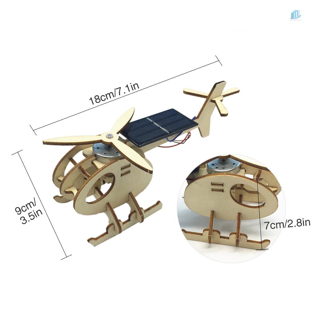 Đồ chơi trẻ em Lắp Ráp Mô Hình Máy Bay Trực Thăng 3D Bằng Gỗ Sử Dụng Năng Lượng Mặt Trời DIY