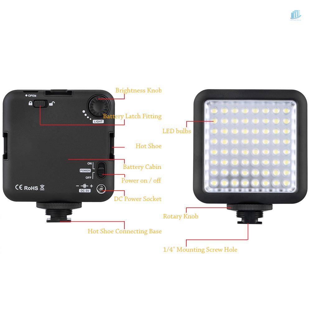 Đèn LED 64 Bóng 64 Bóng Chuyên Dụng Cho Máy Quay Phim DSLR mini DVR