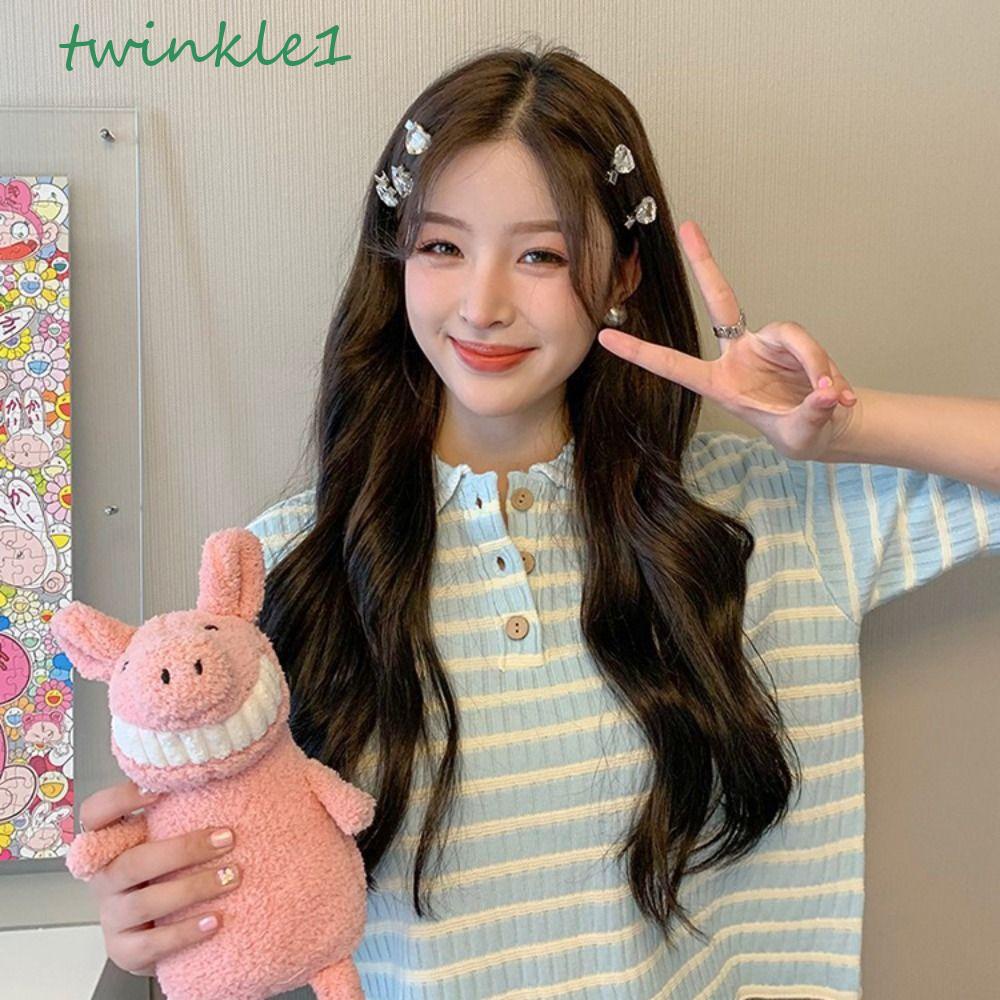 Kẹp Tóc Lolita Y2K Họa Tiết Trái Tim Lấp Lánh Ngọt Ngào Dễ Thương Cho Nữ