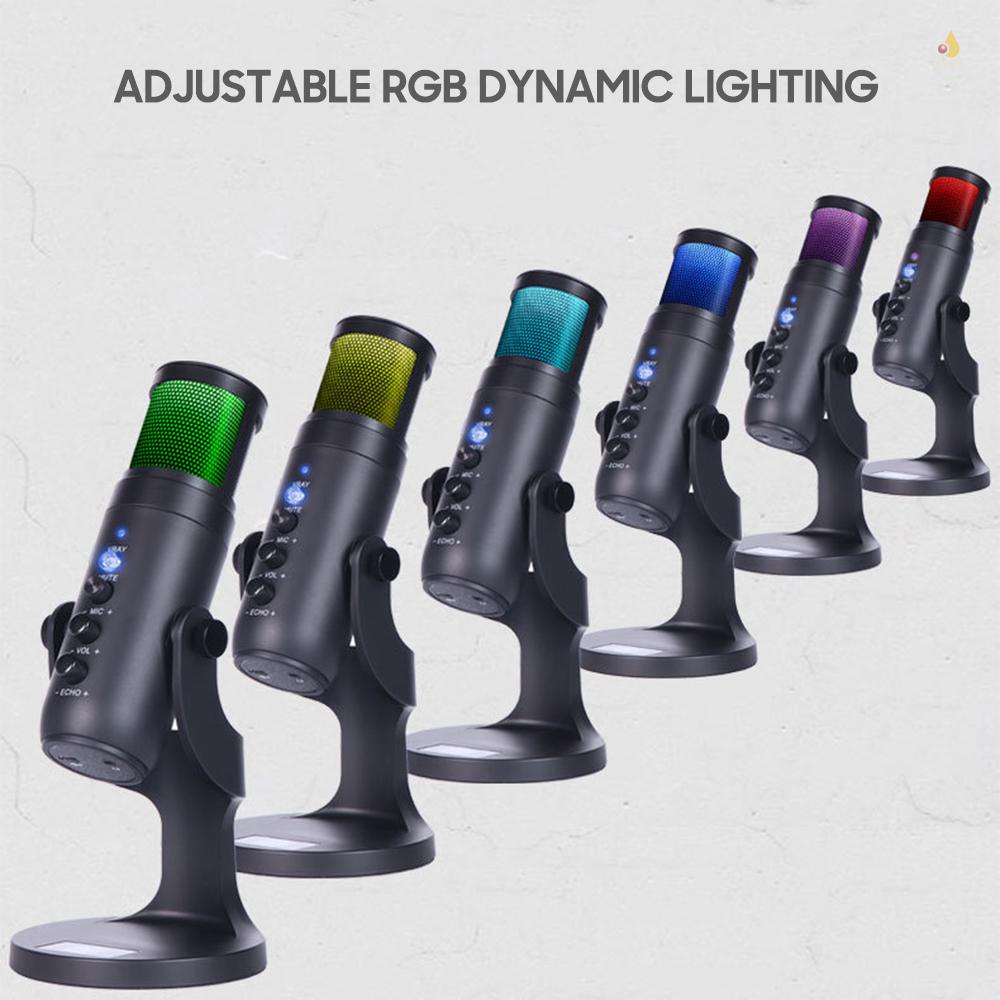 Micro USB RGB Để Bàn Kèm Giá Đỡ Cho Máy Tính PC / Phích Cắm &amp; Điều Khiển Âm Lượng Có Đèn Nhiều Màu