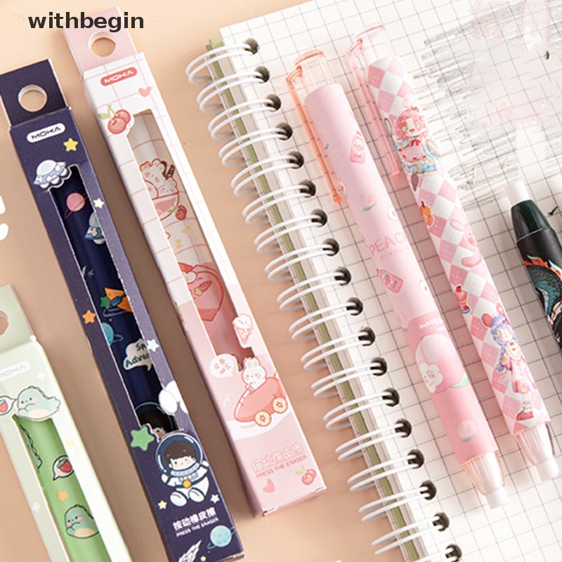 Cục Tẩy Bút Chì Dạng Nhấn Hình Hoạt Hình Dễ Thương Có Thể Thu Gọn Cho Học Sinh / Văn Phòng