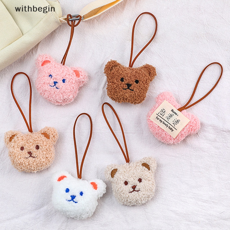 Móc Khóa Hình Chú Gấu Nhồi Bông Dễ Thương Dùng Trang Trí Tên Trẻ Em