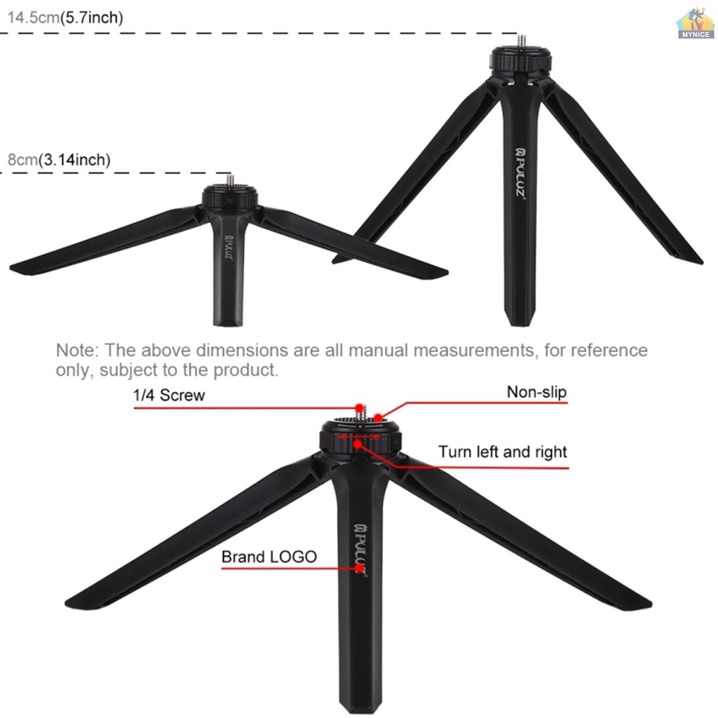 Giá Đỡ Ba Chân Bằng Nhựa PULUZ Kèm Kẹp Điện Thoại Để Bàn Phát Sóng Trực Tiế