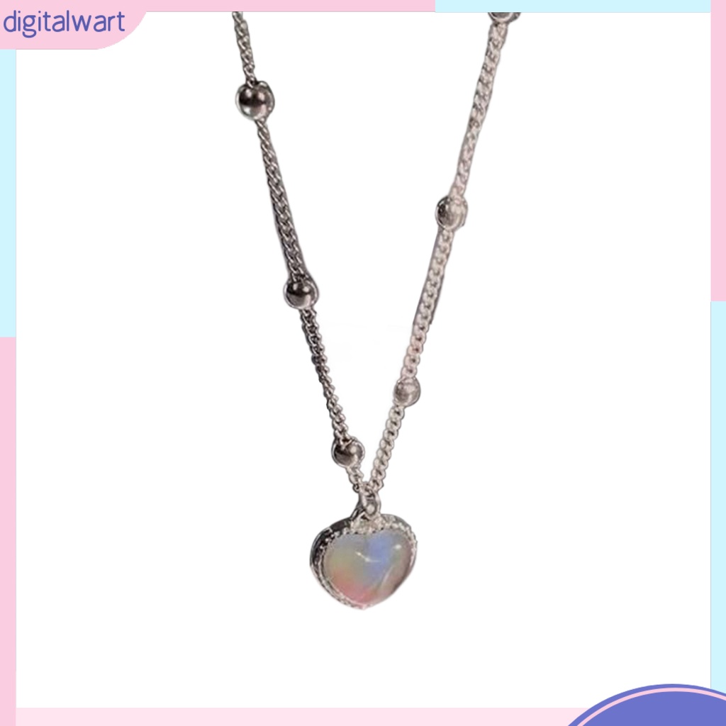 Vòng cổ Mặt Trái Tim Đính Đá Pha Lê Nhân Tạo Đổi Màu Theo Nhiệt Độ Thời Trang Cho Nữ