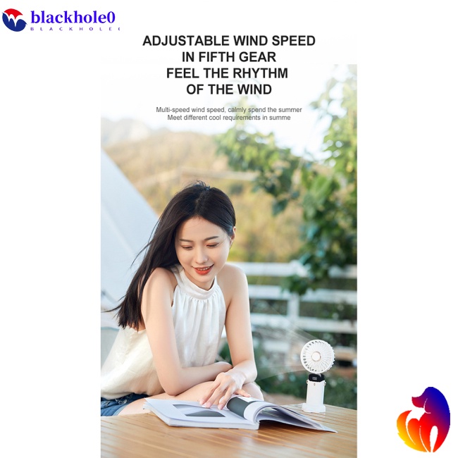 Quạt Điện Usb Mini Cầm Tay 5 Tốc Độ Có Màn Hình Led Hiển Thị Kỹ Thuật Số