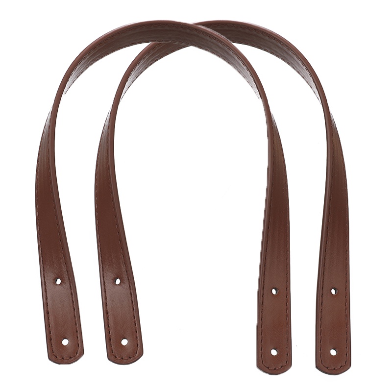 1 Cặp Dây Đeo Túi Xách Bằng Da PU Màu Trơn Đính Đinh Tán Thời Trang